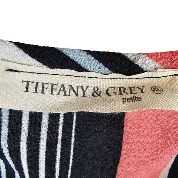 Business Casual Workwear Office Modern Chic Blouse Top Tiffany & Grey Petite XL - Picture 5 of 8